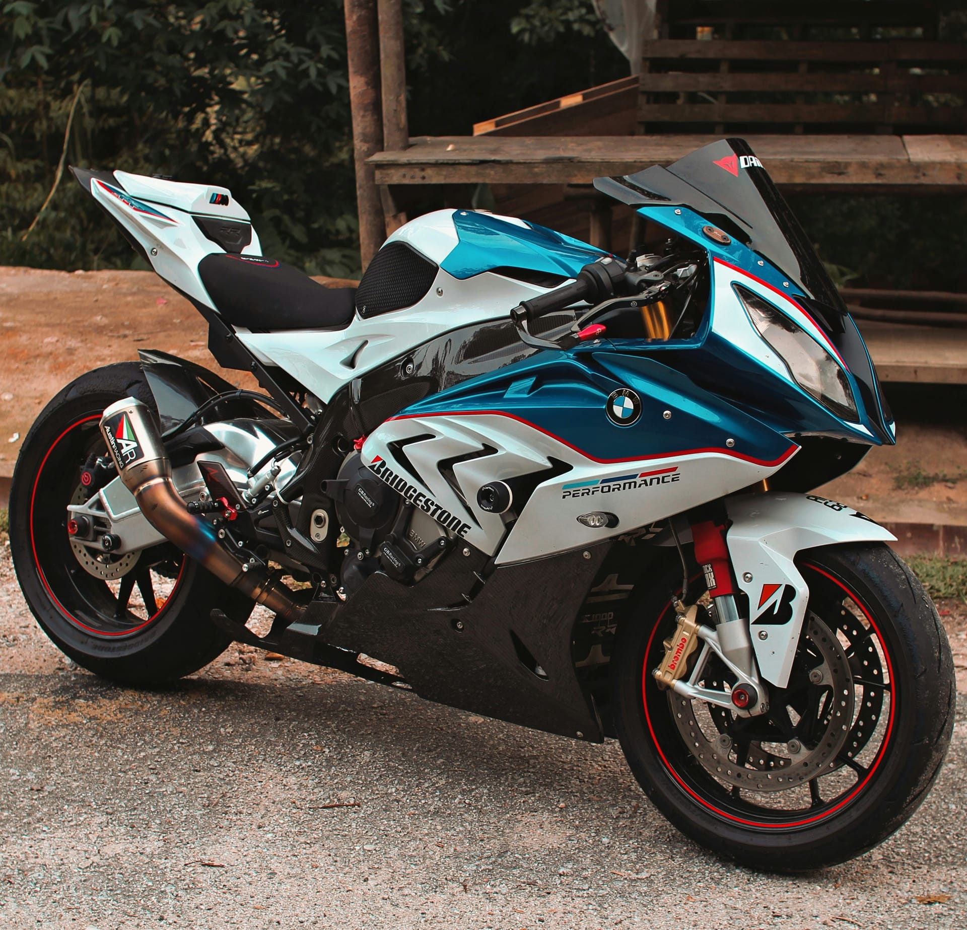 BMW motorcycle ready for transport