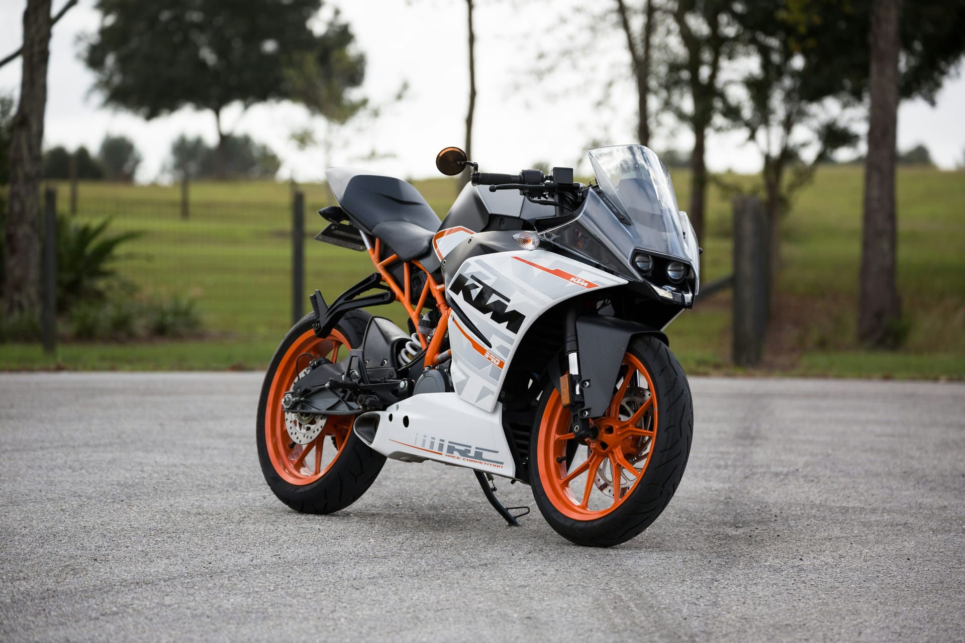 Motorcycle ready to be loaded into enclosed trailer